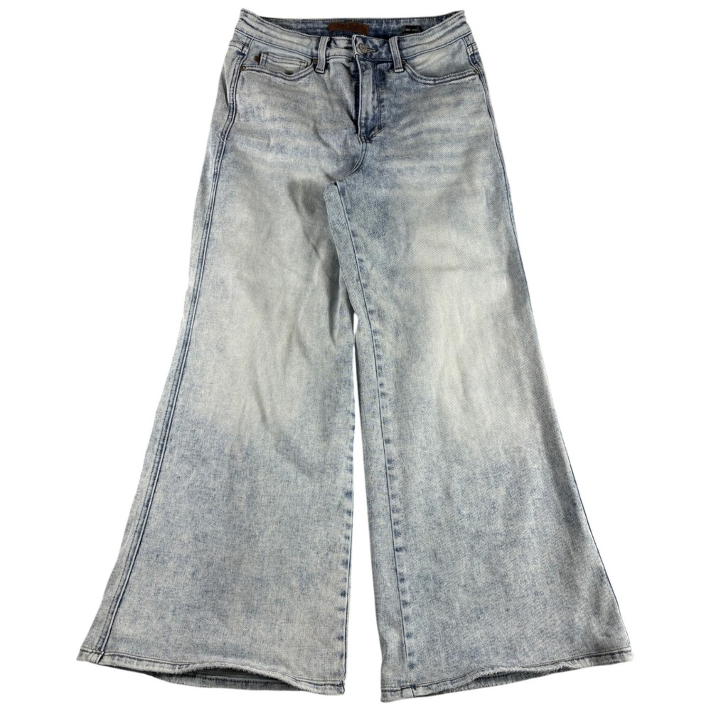 Judy Blue Retro Wide Leg Jeans Womens 29/28 Blue Denim Light Wash Cotton Stretch